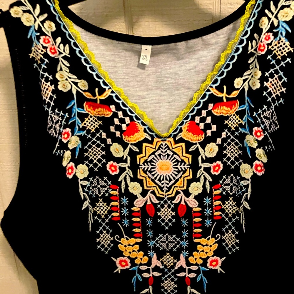 Navy Summer Dress with Aztec Design